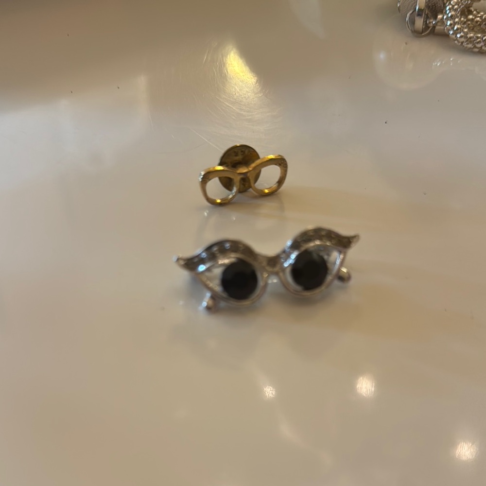 Silver and Gold Sunglasses Brooch